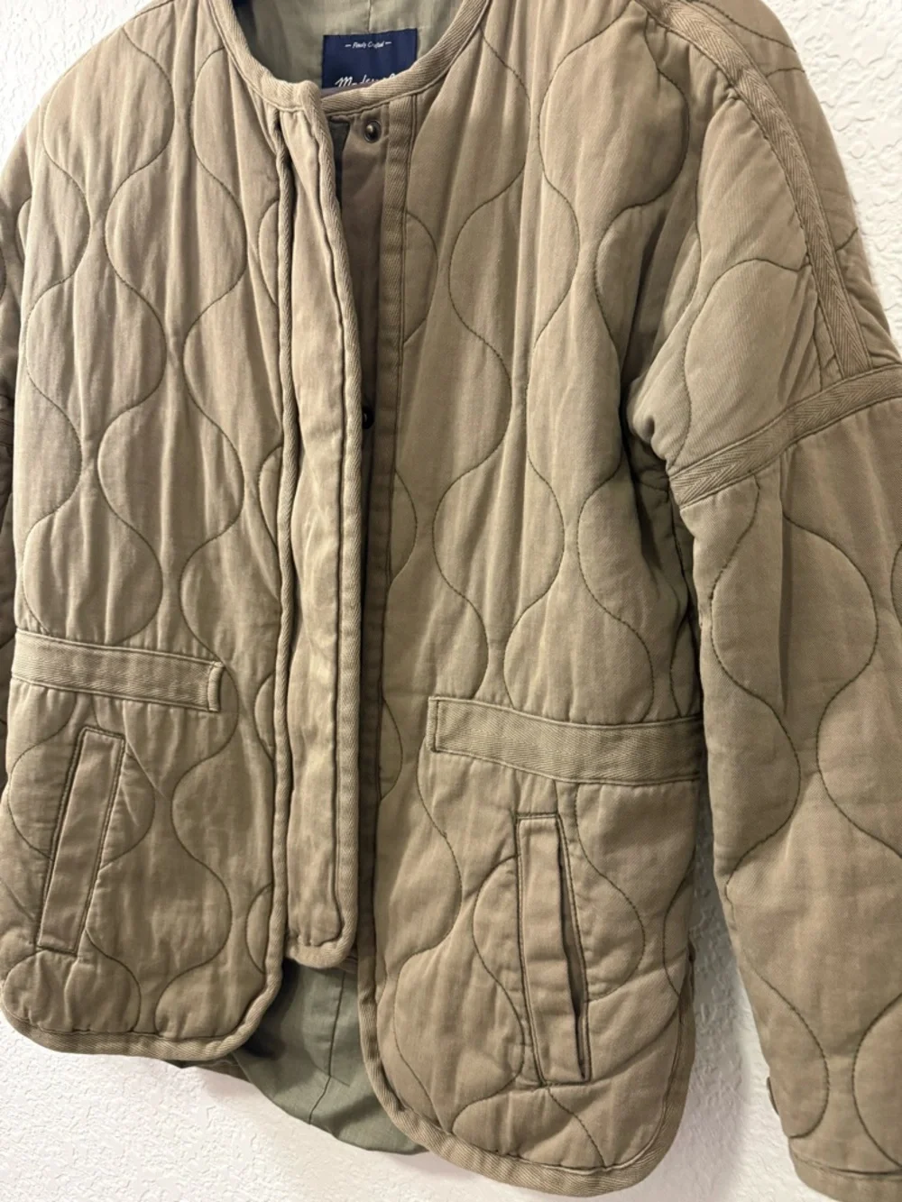 Madewell Quilted Jacket‎ in Olive Green
